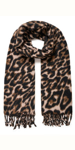 b young WEOPARD Scarf in Black Mix