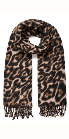 b young WEOPARD Scarf in Black Mix