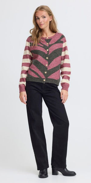 ICHI LIVONI Cardigan in Maroon