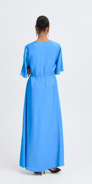 b young HAILEY V Neck Maxi Dress in Palace Blue