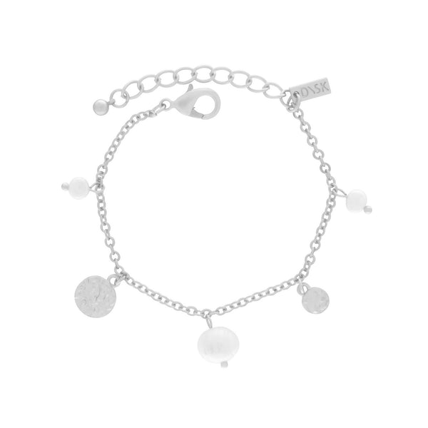 AUDREY Short Dot & Multi Pearl Bracelet in Silver - TheSecretCloset.Boutique