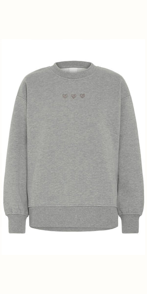 ICHI OLINNE Sweater in Grey Melange
