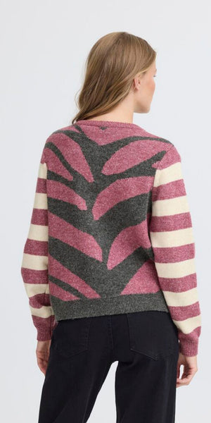 ICHI LIVONI Cardigan in Maroon
