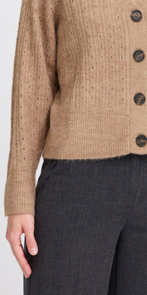 b young MONNA Cardigan in Walnut Melange
