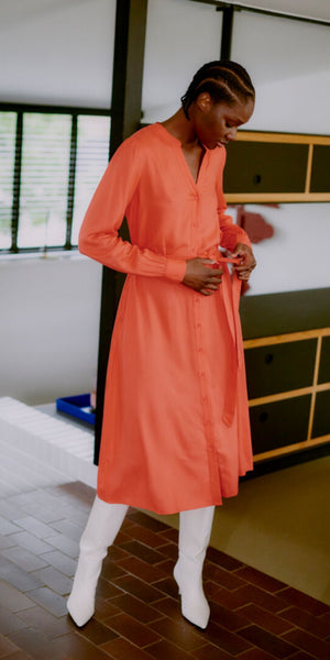 b young JOSA Long Shirt Dress in Cayenne