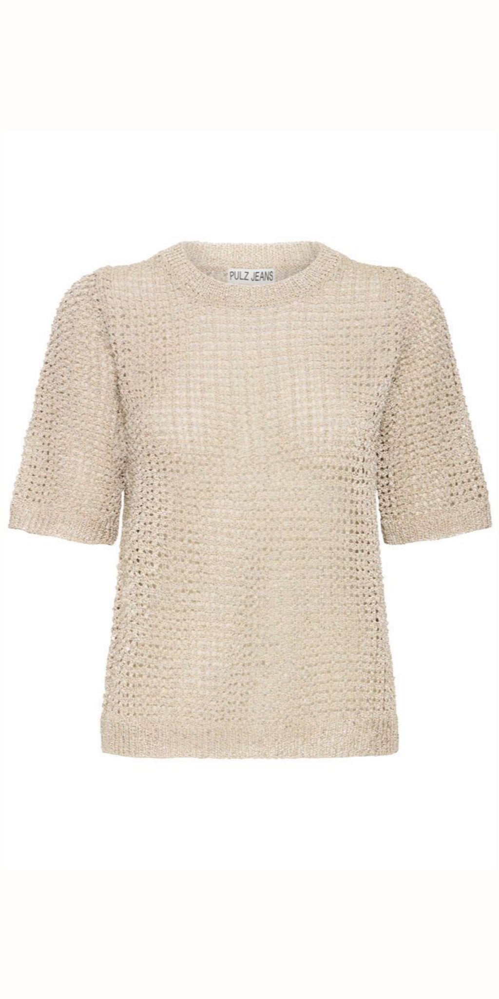 PULZ VALERIE Short Sleeve Pullover in Silver