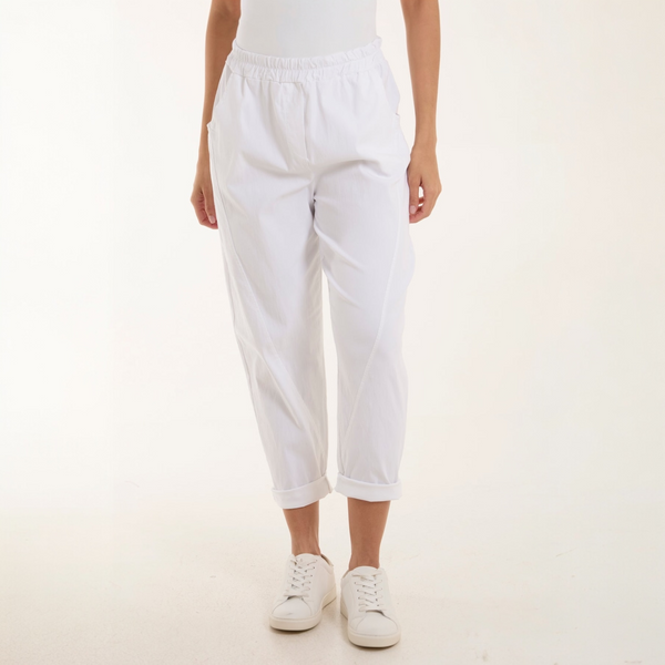 Barrel Magic Trousers in White