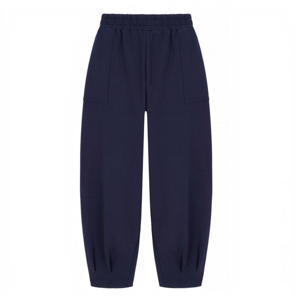 BORN NOULI Sloane Relaxed Barrel Leg Trouser in Navy