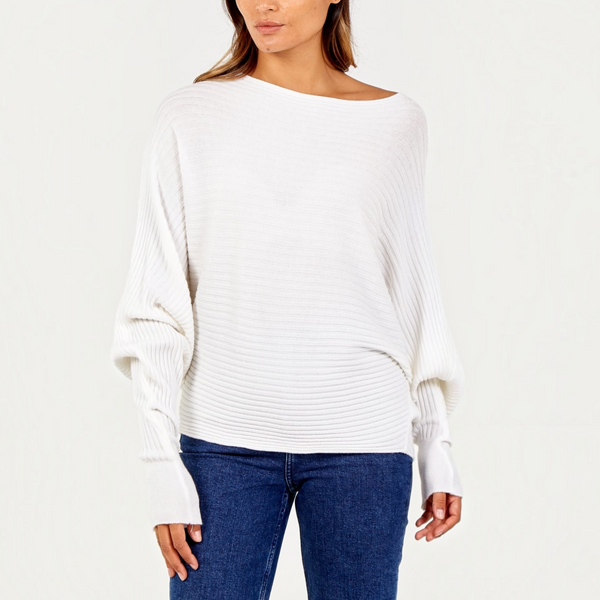 Batwing Ribbed Jumper (various colours)