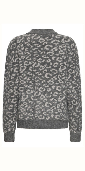 PULZ ARTHA Pullover in Grey Animal