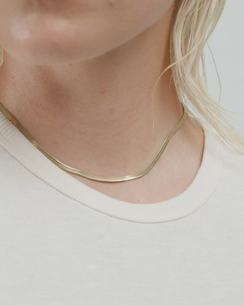Pilgrim JOANNA Flat Snake Chain Necklace in Gold - TheSecretCloset.Boutique