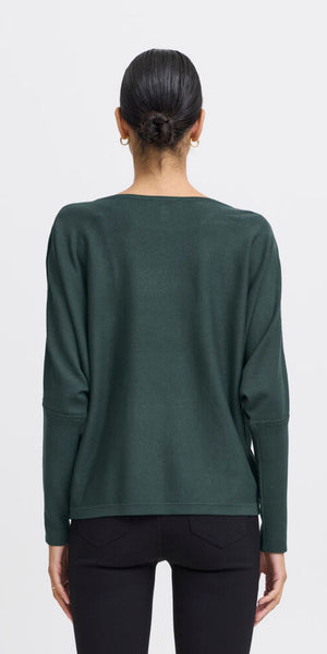 b young MORLA Batwing Fine Knit in Green Gables