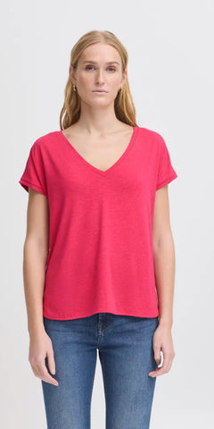 ICHI Rebel T Shirt in Geranium