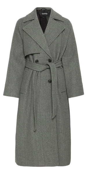 b young CILIA Coat in Mid Grey Melange