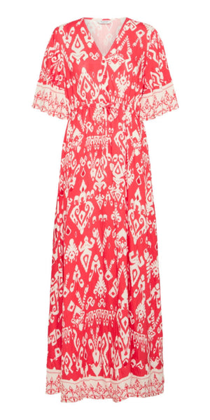 b young JASMINA Long Dress in Flame Scarlett
