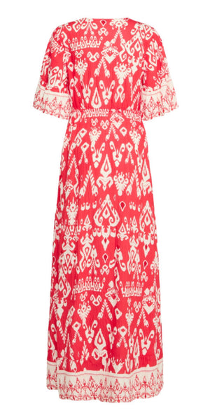 b young JASMINA Long Dress in Flame Scarlett