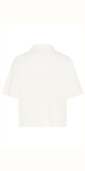 b young PUSTI Short Sleeve Polo in Marshmallow