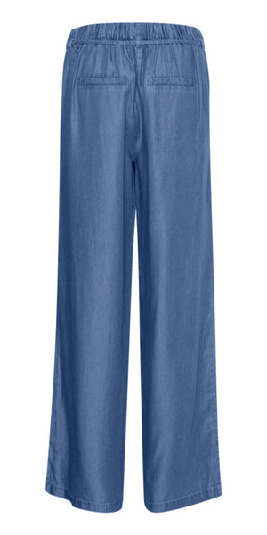 b young KOSMO Wide Pants in Mid Blue Denim
