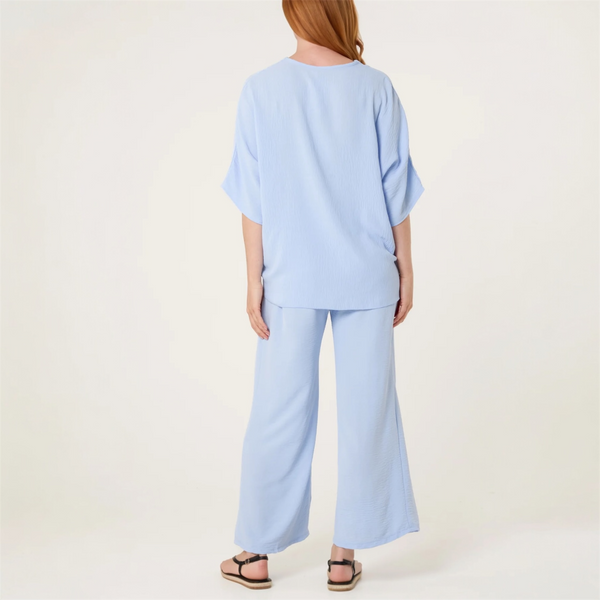 Button Up Tie Front Top & Trousers Set (various colours) - TheSecretCloset.Boutique