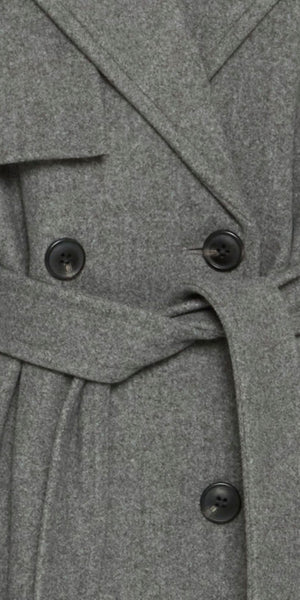 b young CILIA Coat in Mid Grey Melange