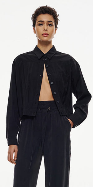 ACCESS Cropped Shirt in Black