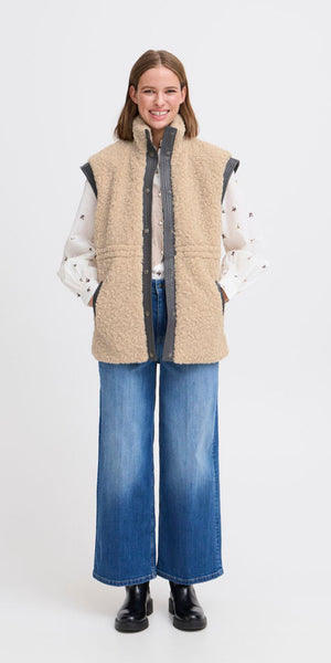b young ANAMAJ Waistcoat in Humus Mix