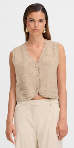 b young NADIKA Vest in String Melange
