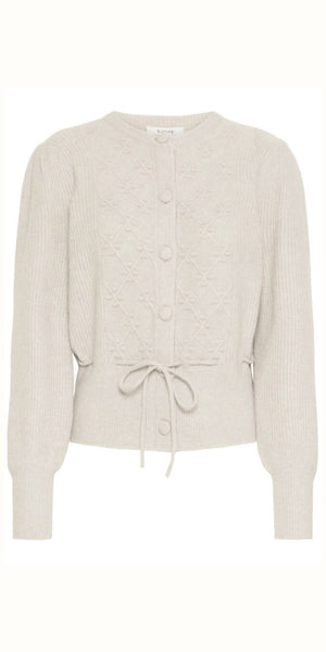 b young MIFFA Long Sleeve Cardigan in String Melange