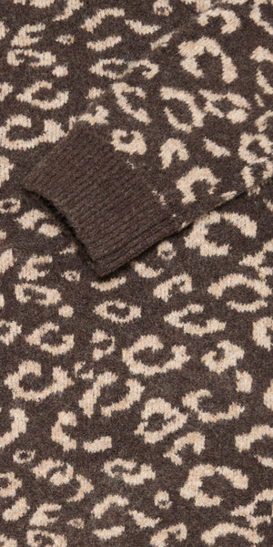 PULZ ARTHA Pullover in Brown Animal