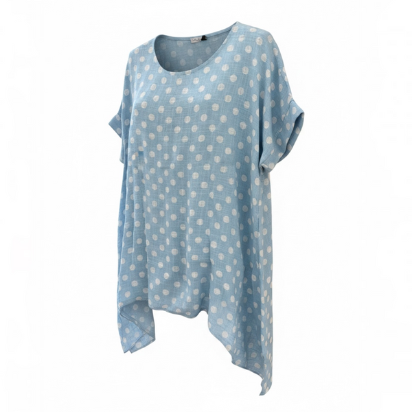 Polka Dot Asymetric Top (various colours)