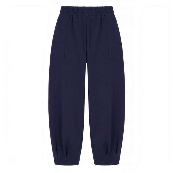 BORN NOULI Sloane Relaxed Barrel Leg Trouser in Navy