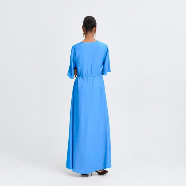 b young HAILEY V Neck Maxi Dress in Palace Blue - TheSecretCloset.Boutique