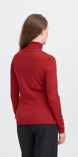 ICHI MAFA Roll Neck in Red Dahlia