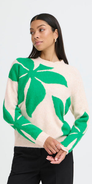 b young OMEA Flower Jumper in Leprechaun Green