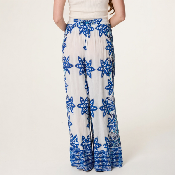 Blue Boho Print Trousers - TheSecretCloset.Boutique