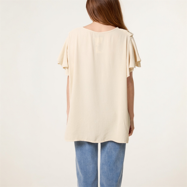 Ruffle Neck Frill Sleeve Blouse (various colours) - TheSecretCloset.Boutique
