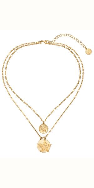 Bibi Bijoux Gold Starburst Layered Necklace
