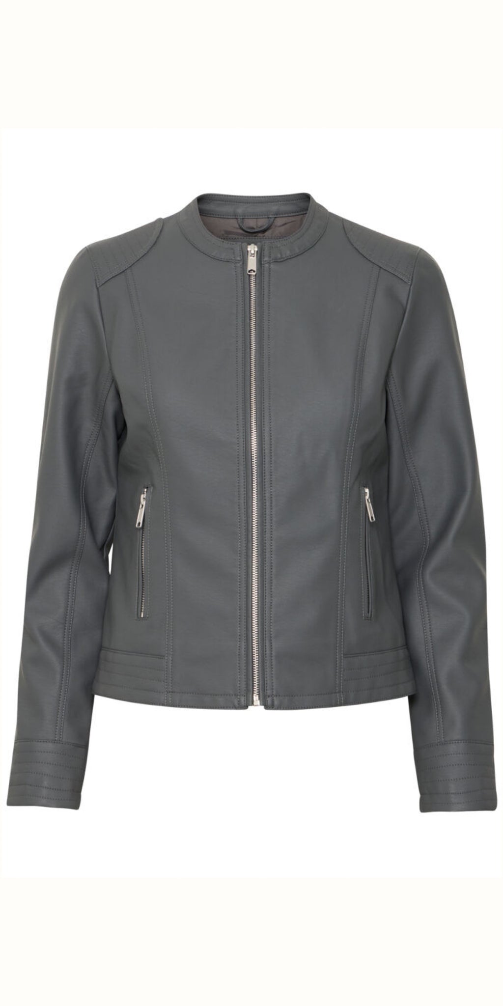 b young Acom Leather Look Biker in Asphalt