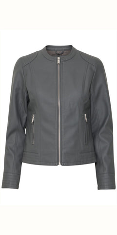 b young Acom Leather Look Biker in Asphalt