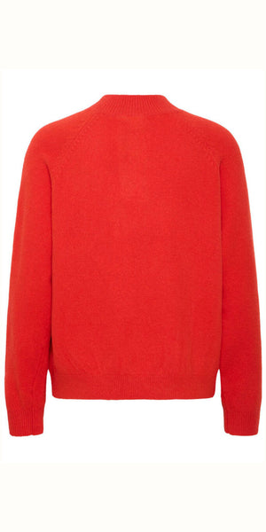 ICHI DASILA Long Sleeve Knit in Fiery Red