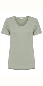 b young REXIMA V Neck T Shirt in Aloe