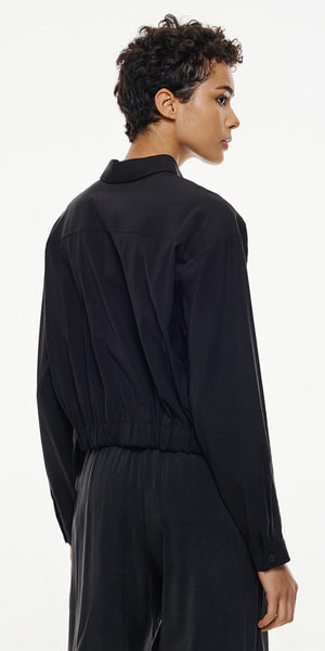 ACCESS Cropped Shirt in Black