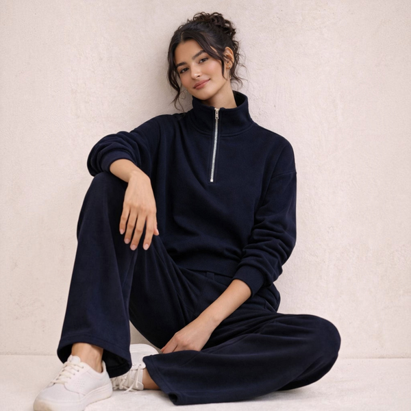 BORN NOULI Supersoft Wide Leg Sweatpant in Deep Navy