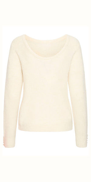 LICHI KAMARA Long Sleeve Knit in Cloud Dancer