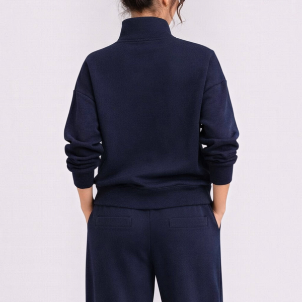 BORN NOULI Supersoft Half Zip Sweatshirt in Deep Navy