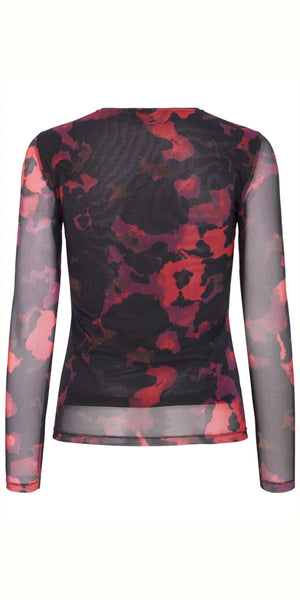 b young PALOMA Mesh Top in Barbados Red Blur