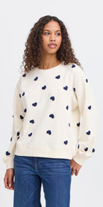 ICHI KASURA Sweater in Patriot Blue Heart