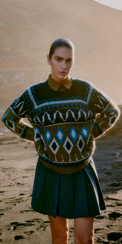 b young NAFTA Jacquard Jumper in Navy Blazer