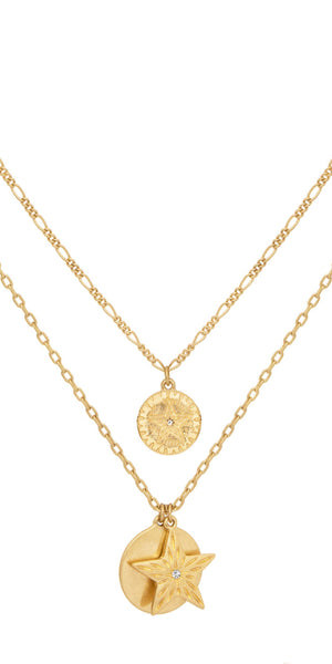 Bibi Bijoux Gold Starburst Layered Necklace