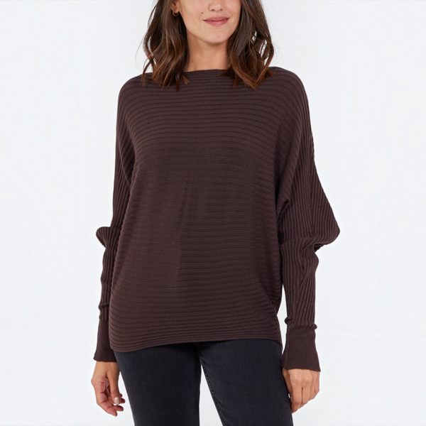 Batwing Ribbed Jumper (various colours)